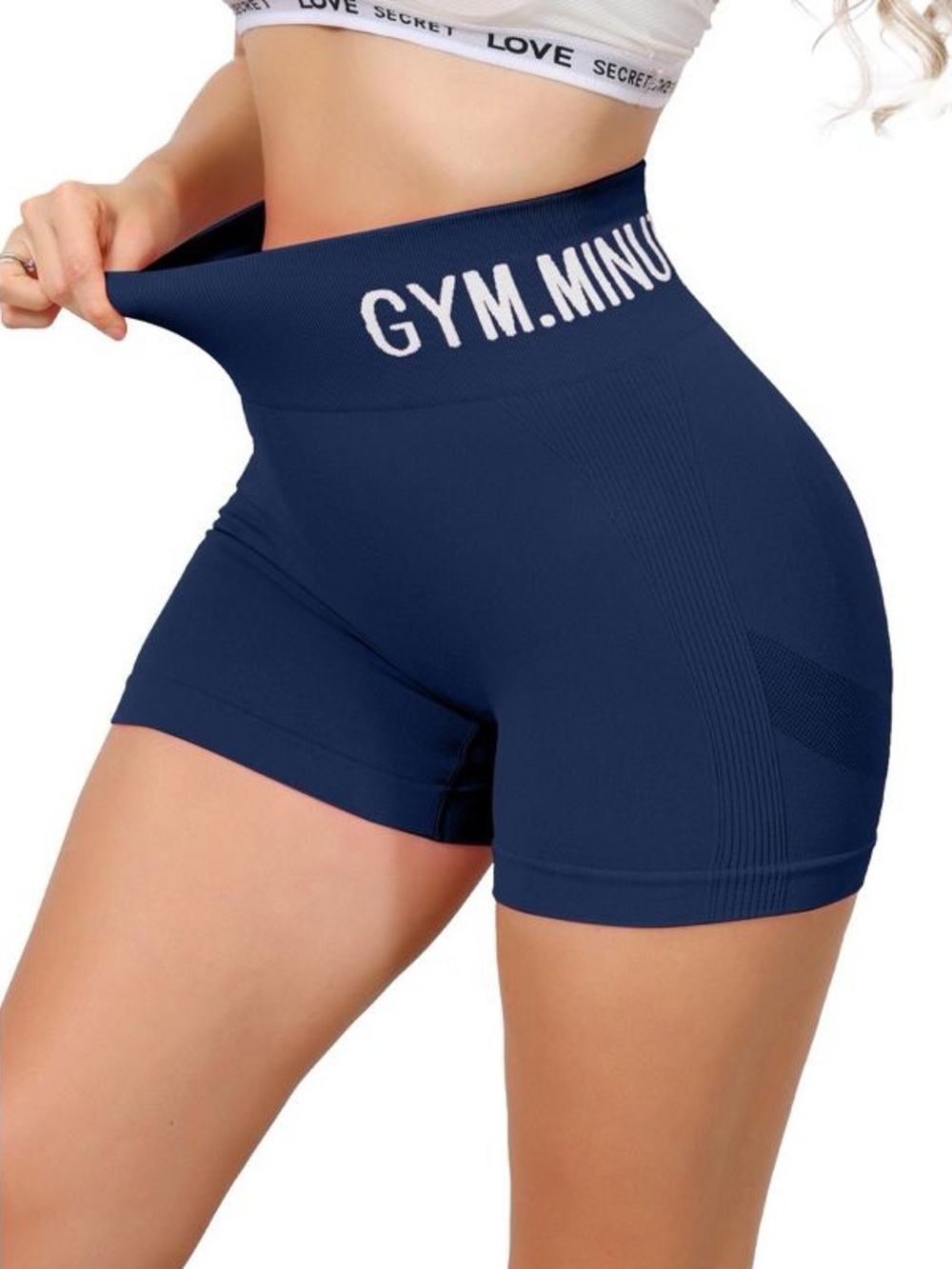 High-Waist Navy Bike Shorts for Women